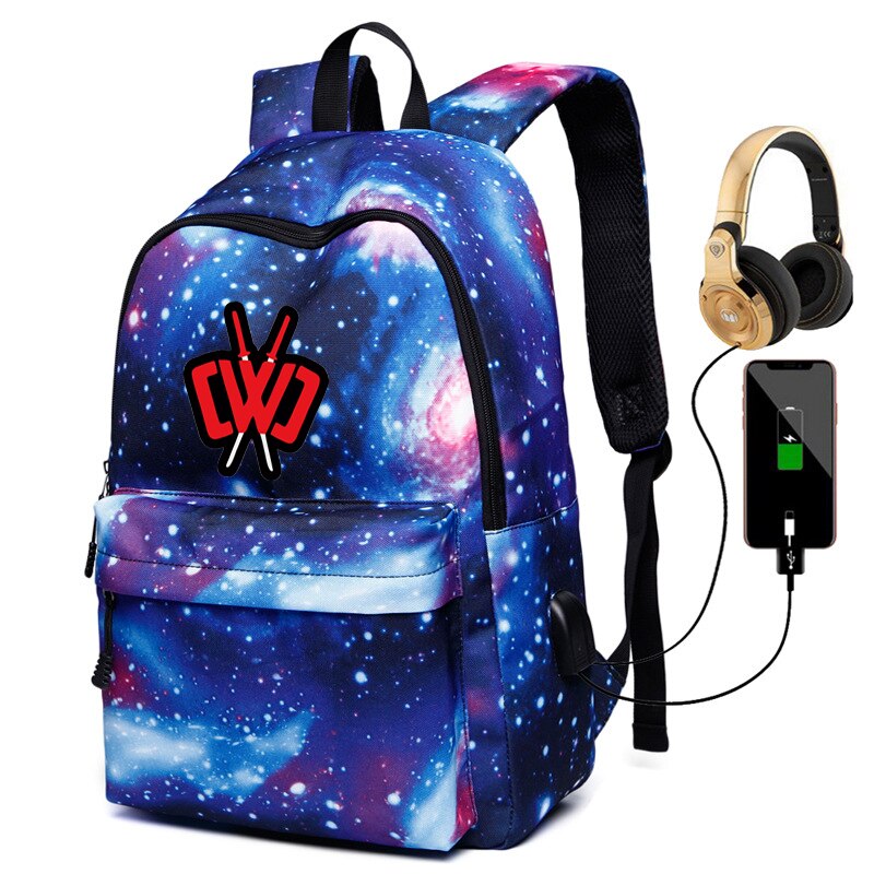 CWC imprimé unisexe galaxie sac à dos extérieur sac à dos étudiant Oxford sac USB charge ordinateur sacs: 11