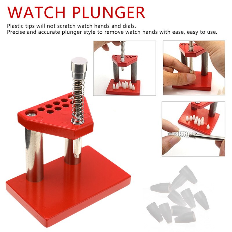 Seguro ver mano émbolo extractor removedor conjunto reloj herramienta de reparación de piezas de reloj herramienta para accesorios relojeros herramientas