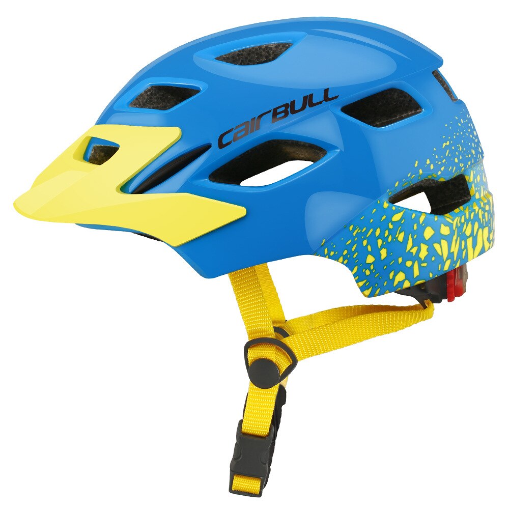 Joytrack børn cykelhjelm med baglygte børneskøjteløb ridning sikkerhedshjelm børn balance cykel cykel beskyttende hjelm: Blå gul
