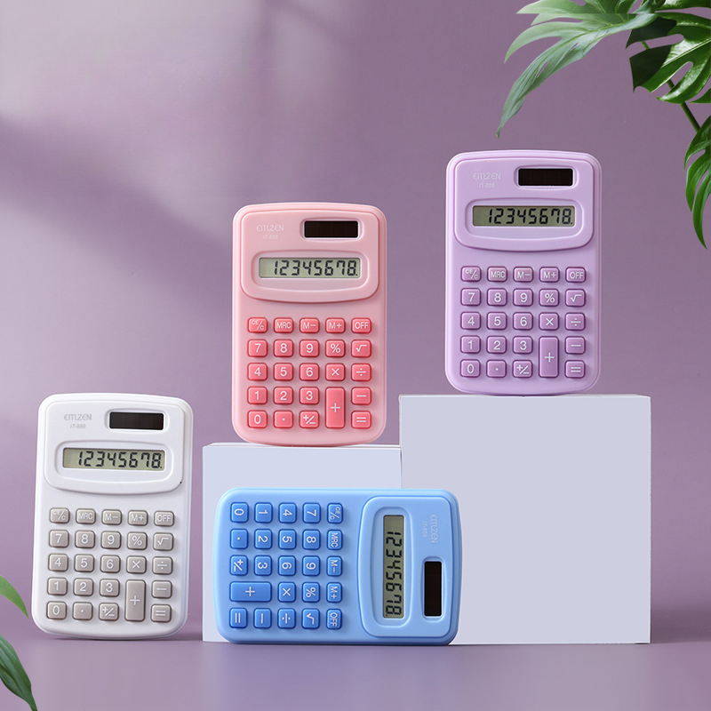 Mini aurinkolaskuri kannettava laskin söpö 8 numeroa lcd elektroninen kotitoimiston laskin lapsille alakoulun laskimet