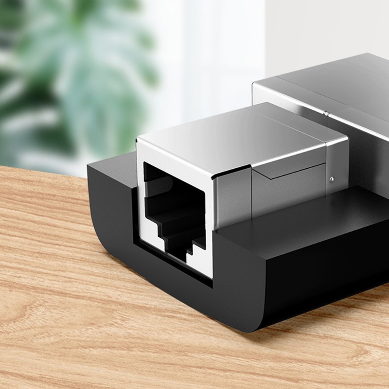 RJ45 Splitter Connector Adapter 1 to 2 Ways Ethernet Splitter Coupler Plug Play Ethernet Extender Converter for Laptop