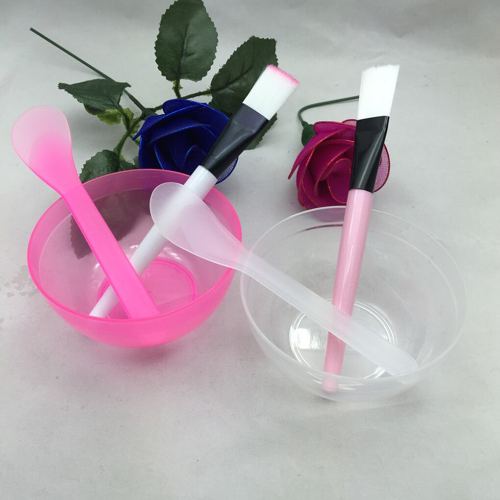 Draagbare plastic gezichtskom, kwastenset, mengen, aanbrengen van gezichtsverzorging, make-up, gereedschap, kit, willekeurige kleur