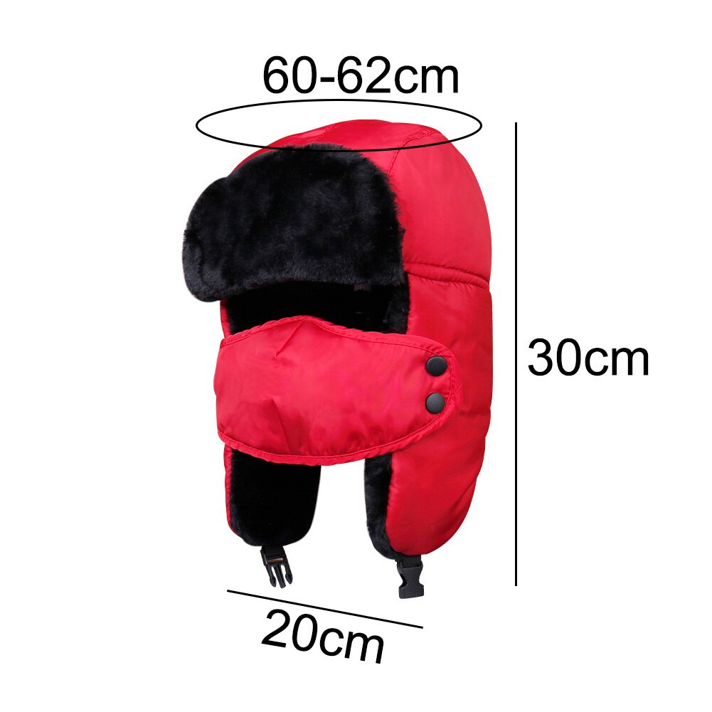 Winter Unisex Face Mask Earflap Plush Lined Hat Thick Warm Outdoor Riding Cap