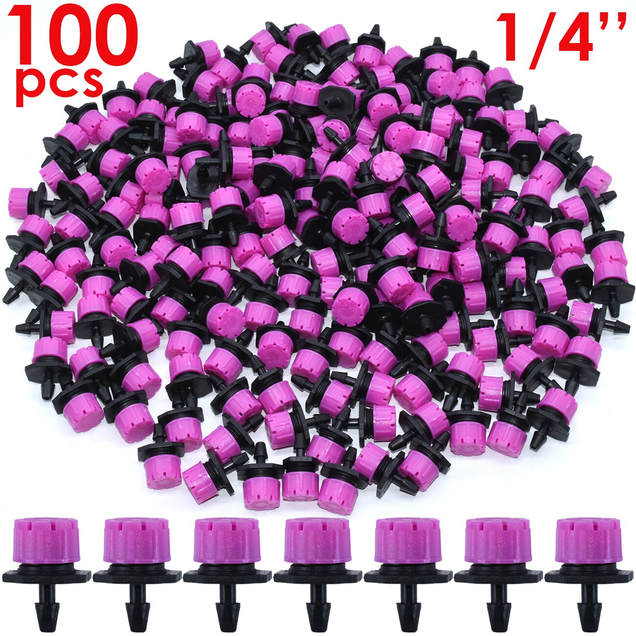 30-500 Stuks Verstelbare 1/4 Irrigatie Misting Druppelaar Sprinkler Emitter Micro Drip Tuin Watering Tool Balkon Tuin Kas: Chocolade