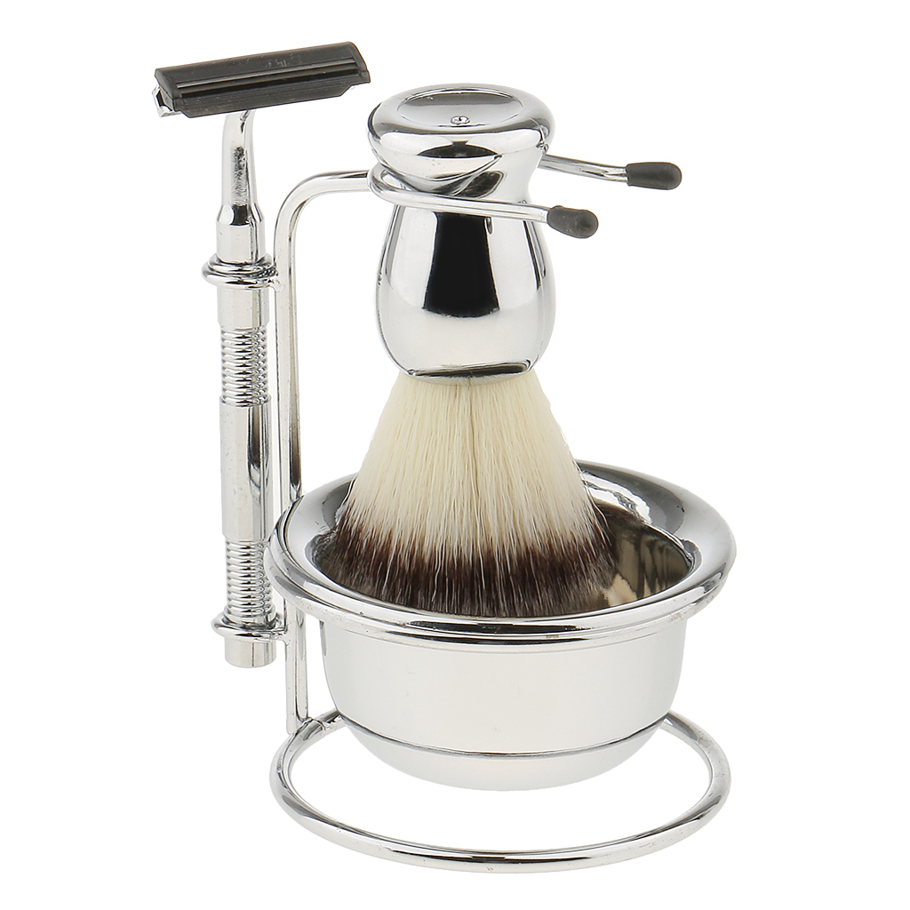 Men Shaving Set Beard Removal Wet Shave Brush Bowl Holder Grooming Kit