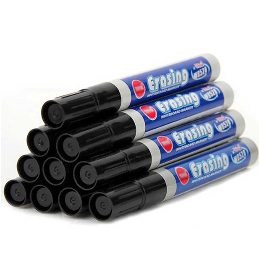 10pcs/box Marker felt marker pen black/blue/red erasable Whiteboard for Office