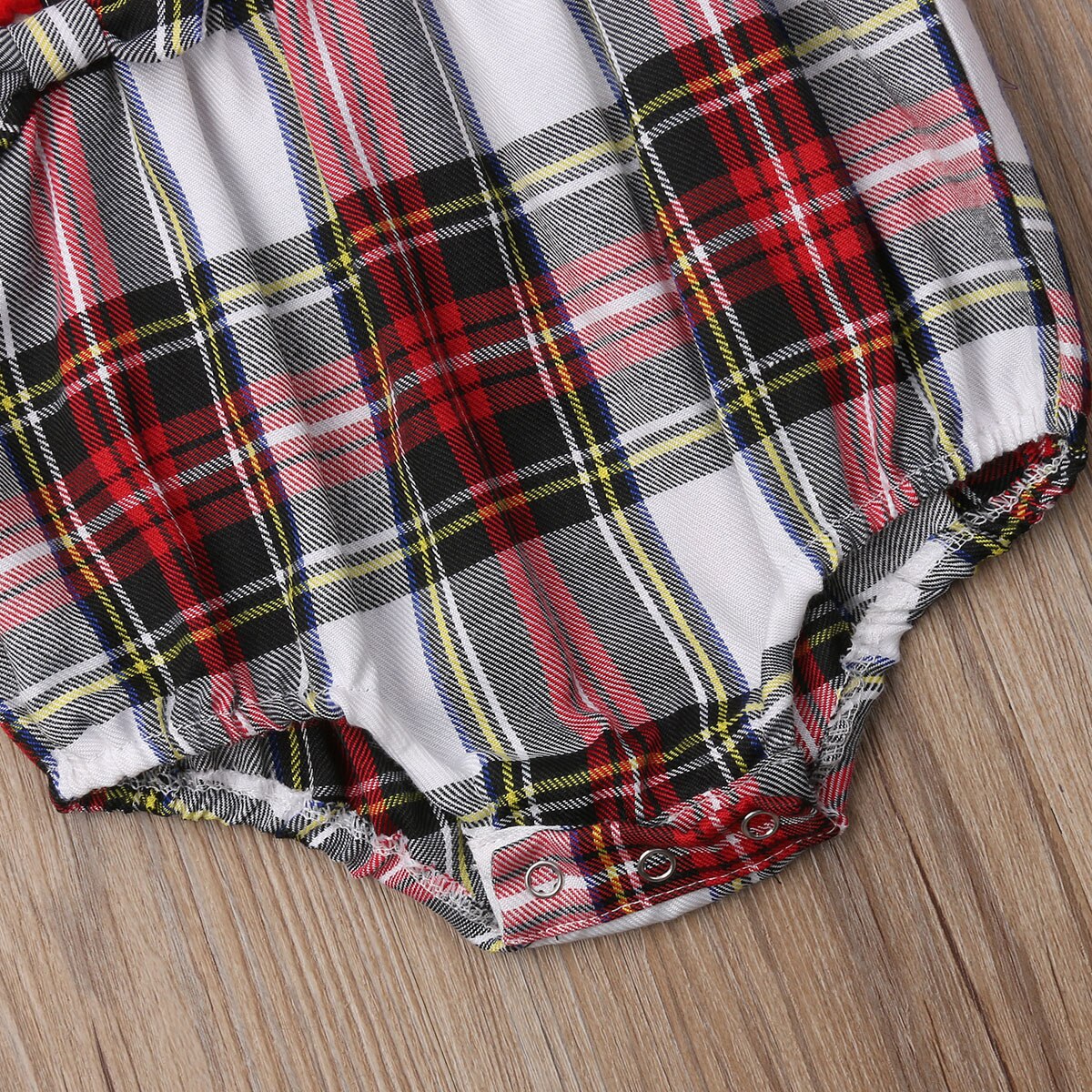 Cute Toddler Infant Baby Girls Boys Plaid Lace Long Sleeve Romper Bodysuit Jumpsuit Xmas Outfits Clothes 0-24M