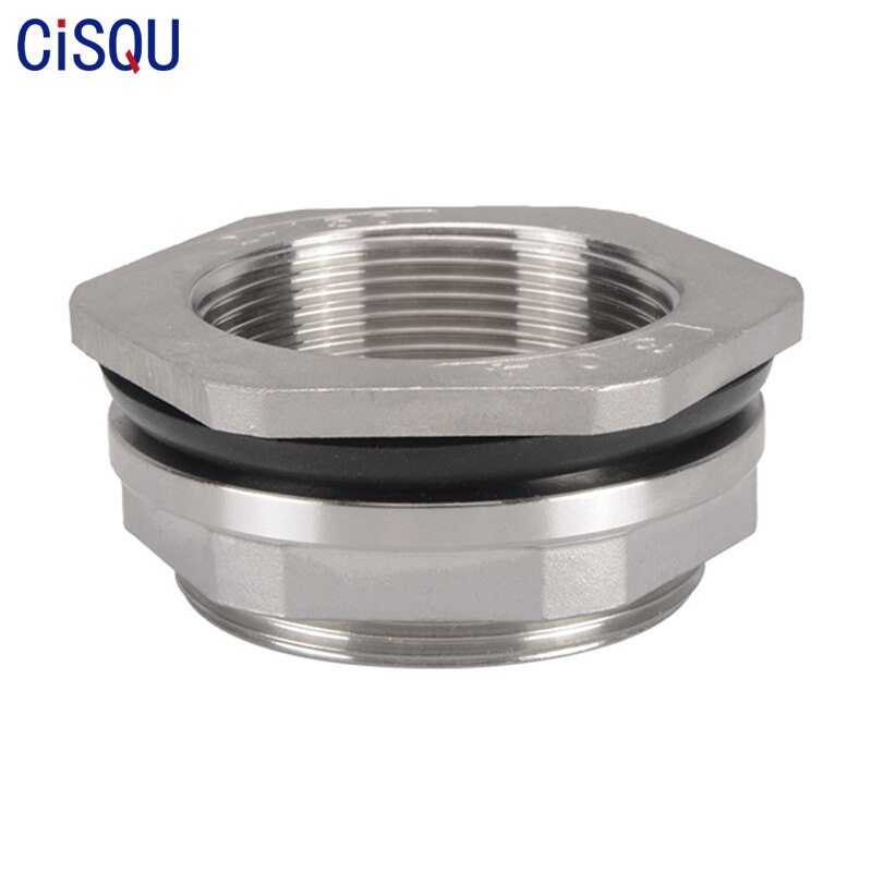 Stainless Steel Water Tank Connector 1/4'' 3/8'' 1/2'' 3/4'' 1'' 1-1/4'' 1-1/2'' 2'' Female Pipe Single Fittings Nut Jointer