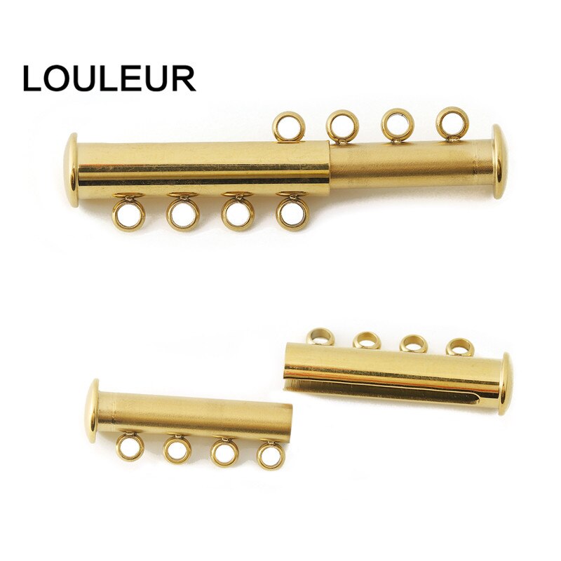 Tone stærk guld glide lås 2/3/4 rækker huller armbånd lukning halskæde magnetiske lås til multistrand smykker lås