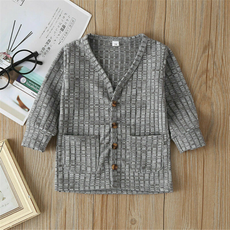 0-3 ans unisexe bébé garçons fille Cardigan hauts printemps automne bébé garçons veste solide filles manteau vêtements d'extérieur enfant en bas âge tricoté Cardigan
