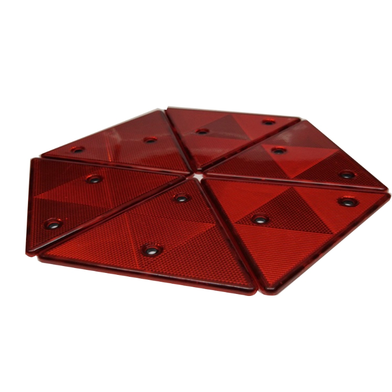 Red Rear Reflectors Triangle Reflective for Gate Posts Safety Reflectors Screw Fit for Trailer Motorcycle Caravan