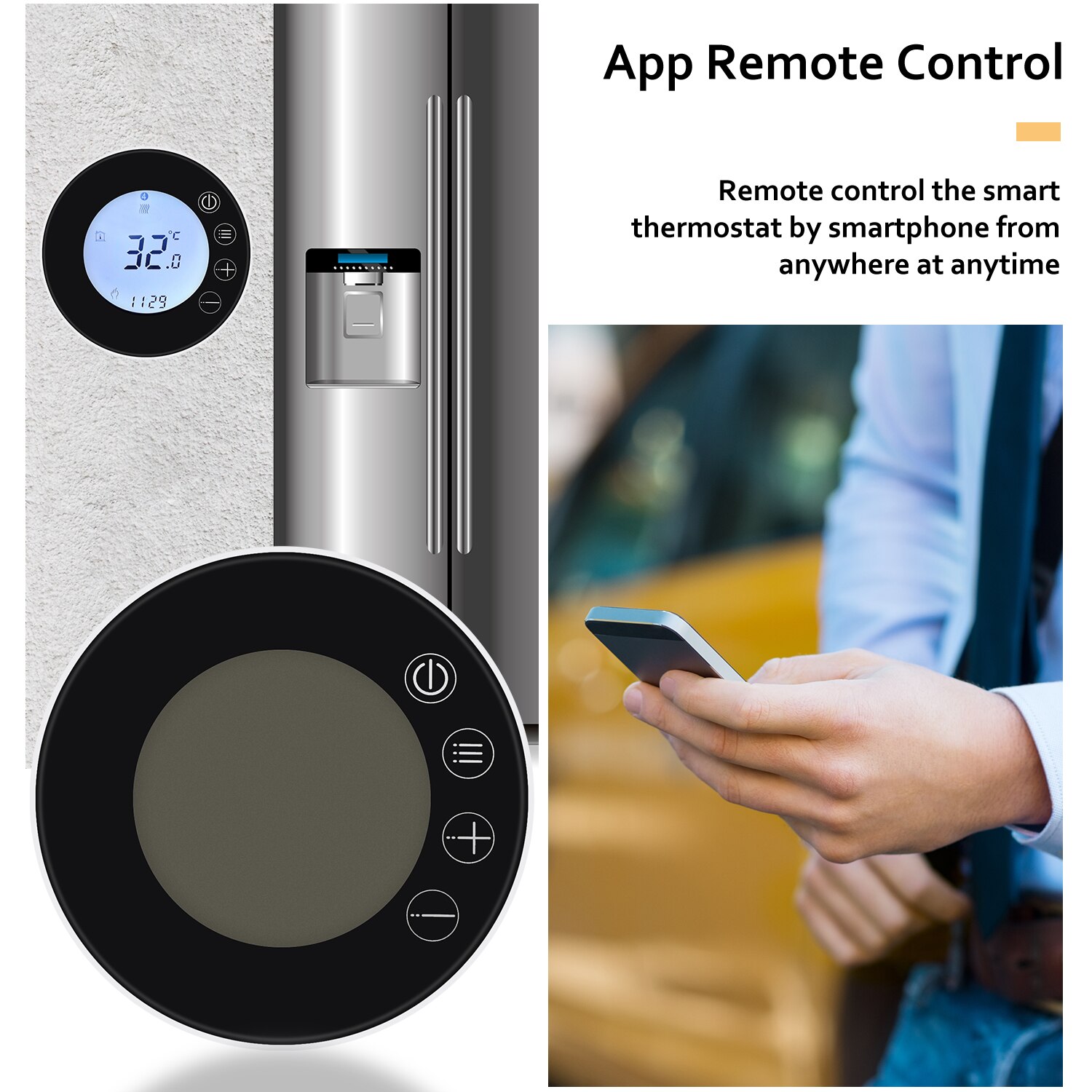 WiFi Intelligent Thermostat Programmable Temperature Controller APP Remote Control Compatible with Alexa Google Voice Control