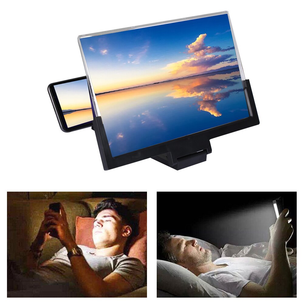 Support de bureau universel pour téléphone portable, loupe d'écran de téléphone portable, films pliables, amplificateur de vidéo, projecteur 3D HD, 14 pouces