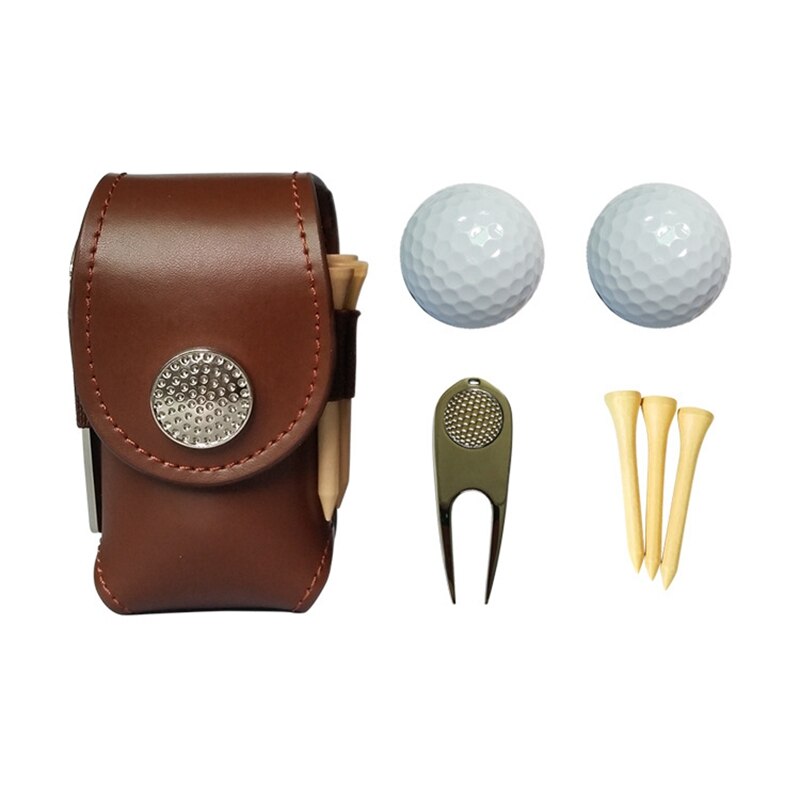 Golfbold taskeholder klip læder talje pakke nyttepose golf træning hjælpemidler med bold golf tilbehør