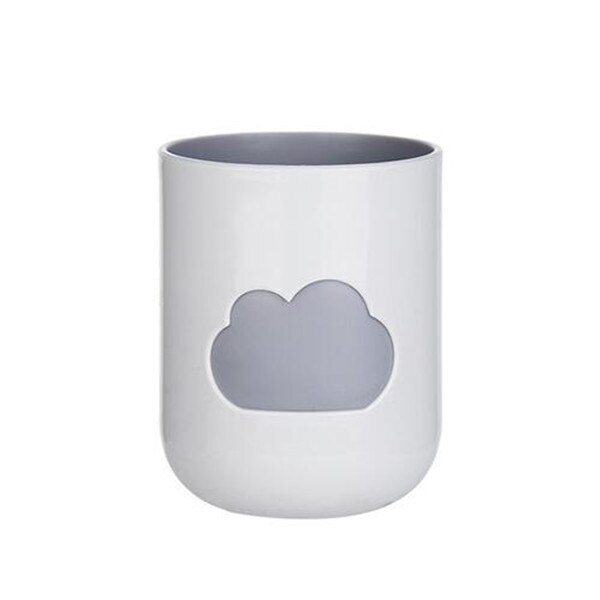 XZJJA Bathroom Cartoon Clouds Toothbrush Cup Gargle Cup Outdoor Travel Wash Cup Bathroom Toothbrush Organizer Couples Tooth Mug: Light Gray