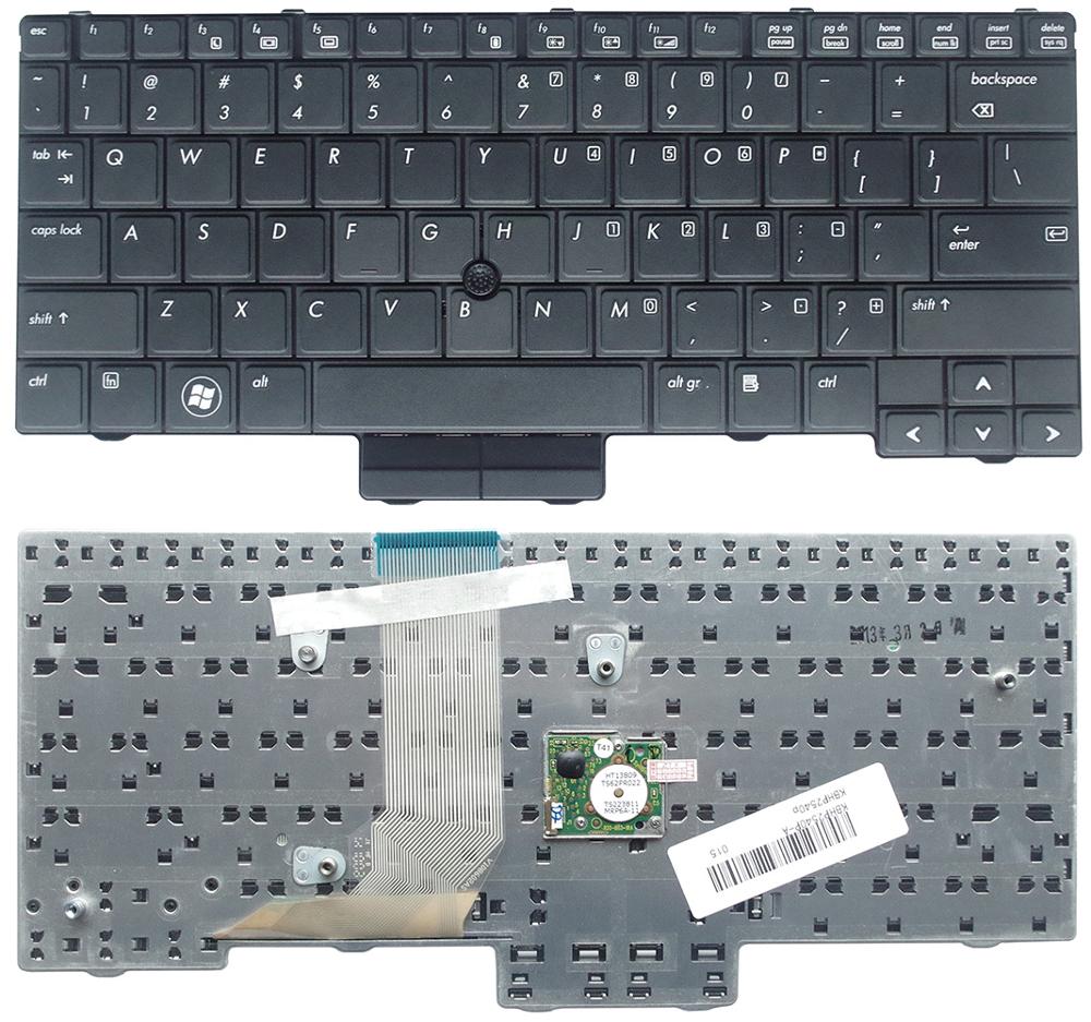 teclado negro de ee.uu. para HP EliteBook 2540, 2540p, 598790-001, V108602AS1, PK1309C2A00 en inglés