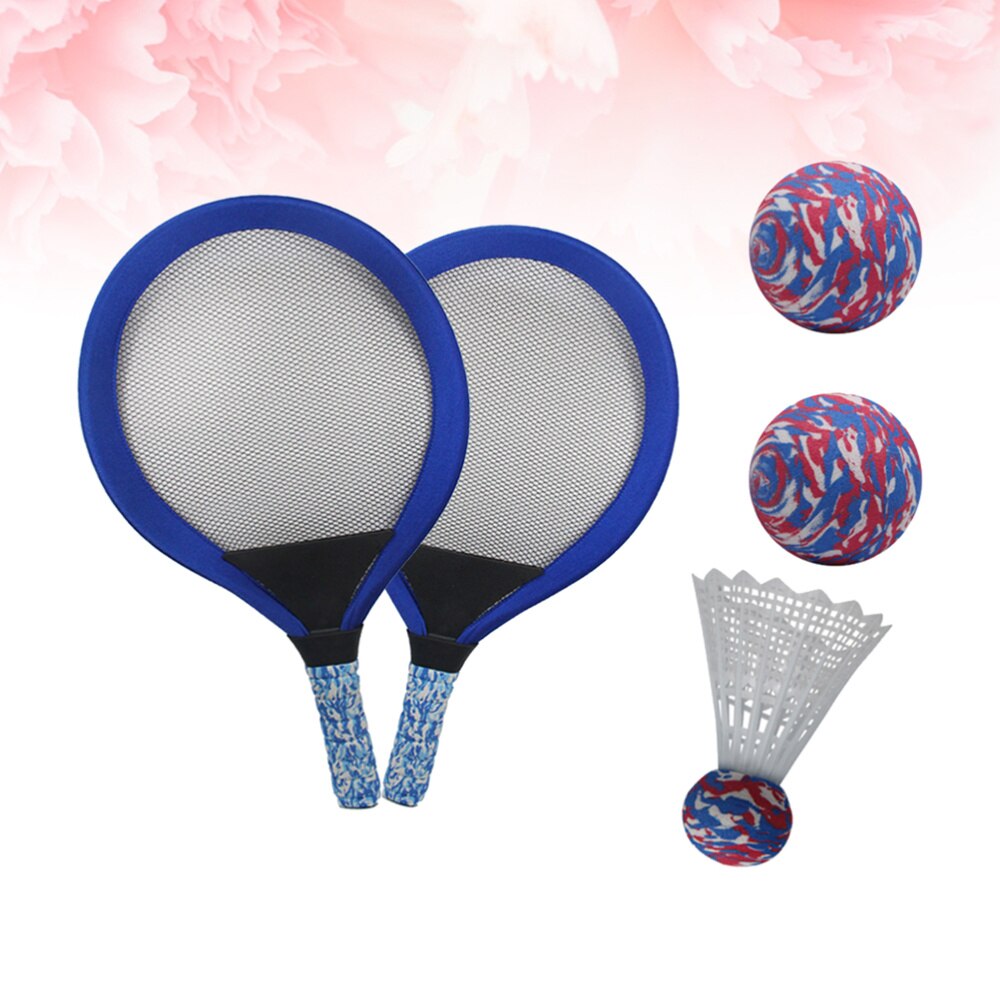 1 par crianças raquete de badminton tênis palying badminton raquetes redondos jogo adereços para o jardim de infância escola primária outdoo