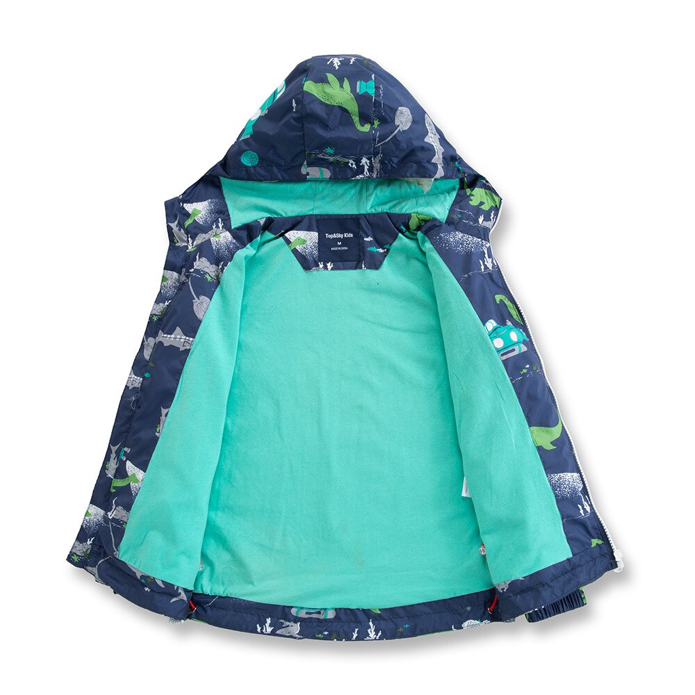 Lente Herfst Kinderen Windjack Jas Waterdicht Winddicht Kids Jongens Print Hooded Sportieve Polar Fleece Jas Dwq817