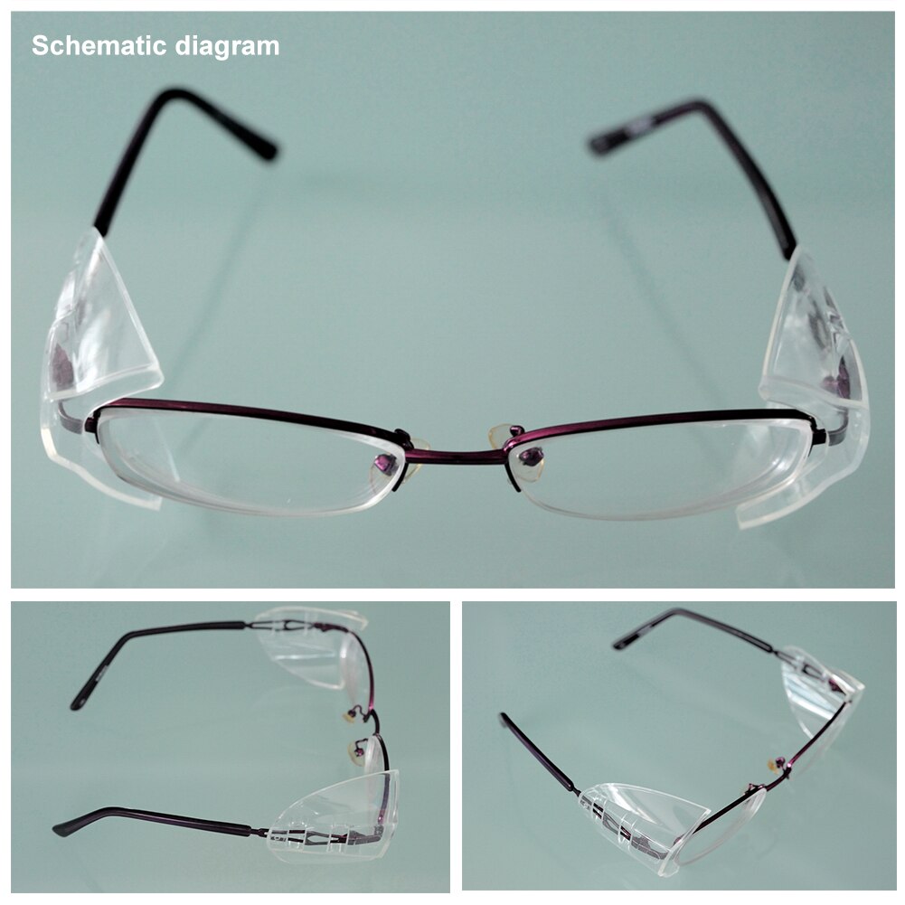 2/4 Paar Bril Side Schilden Tpu Clear Glazen Beschermende Covers Flap Side Protector 12Mm Glazen Frame Side Wing Voor bril