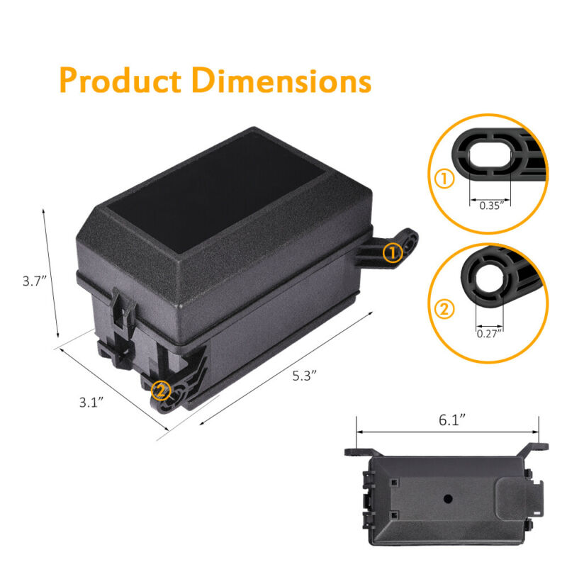 Car Fuse box Set Auto Relay Block Holder Replacement Black Flame Retardant ABS Plastic Sniversal Accessories