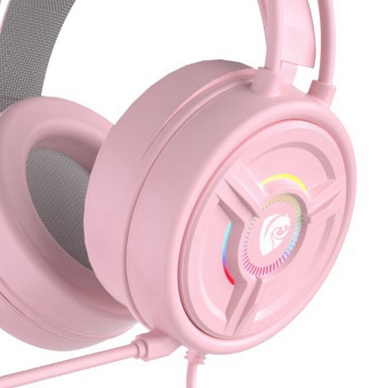 Jabs Roze Kat Oor Bedrade Headset Met Opvouwbare Microfoon Headset Gaming Headset Desktop Laptop Gaming Headset
