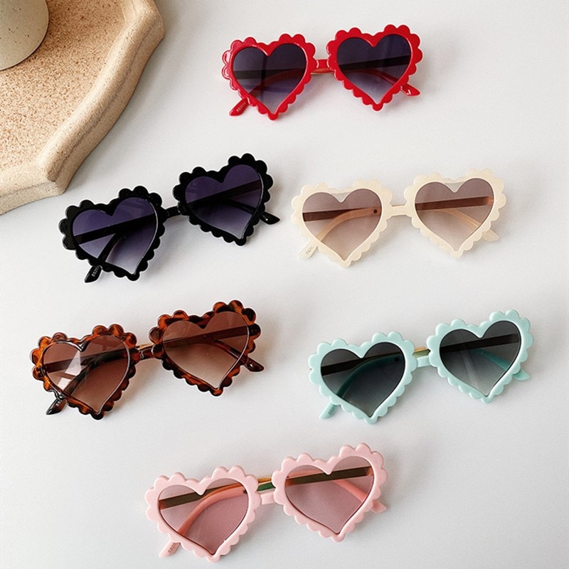 Heart Children Sunglasses Love Plastic Pink Sun Glasses Girls Boys UV400 Sunglasses