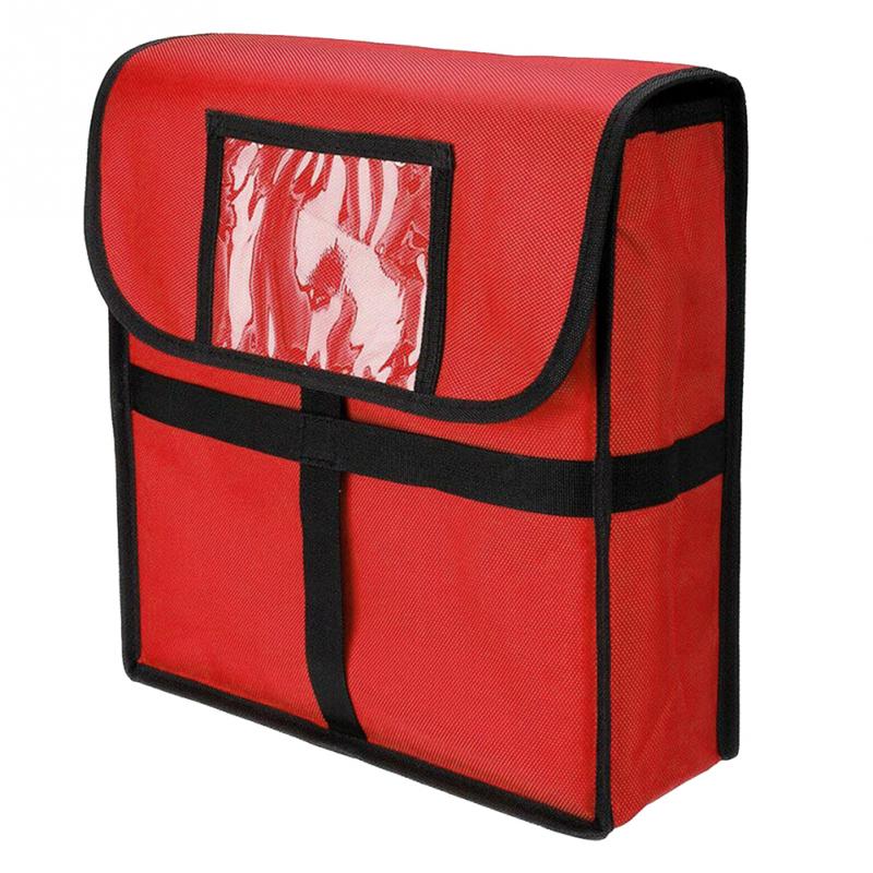 11 tommer kasse termisk isoleret pizza taske takeaway vandtæt taske madopbevaring pizza restaurant: Rød