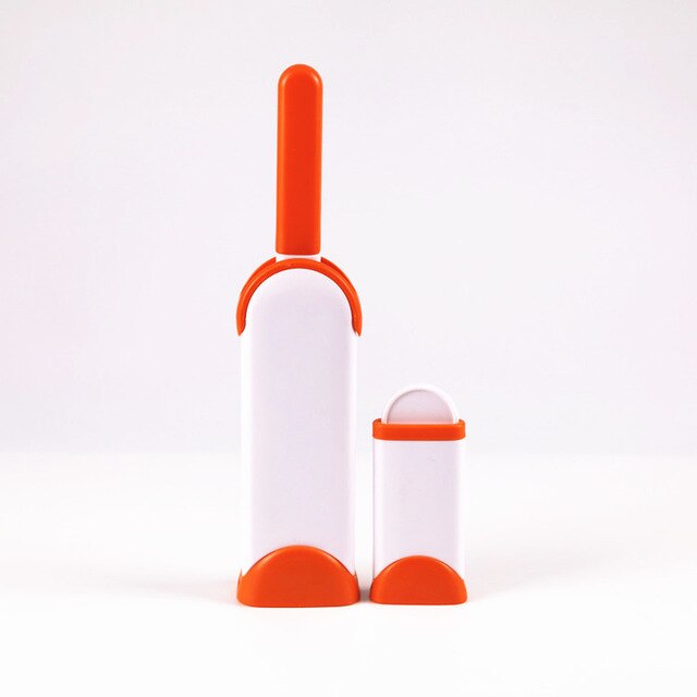 Cepillo para eliminar el pelo de mascotas, perro con pelo brocha para Base de maquillaje de doble cara, cepillo para limpieza de ropa y sofá: Orange