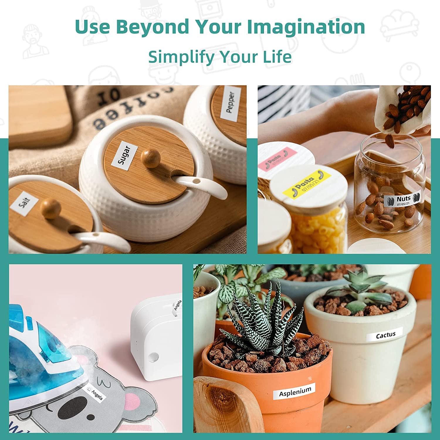 P12 Mini Label Maker Machine with Tape Thermal Label Printer for Home Office Business Wireless Label Machine for iOS &amp; Android