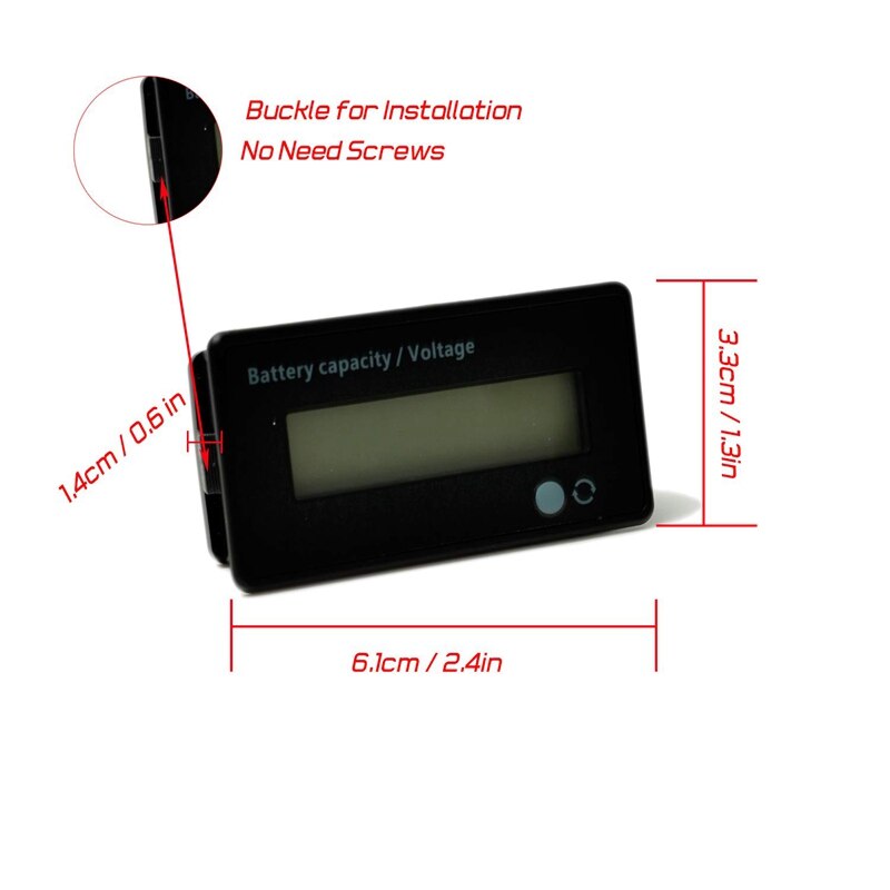 Medidor de batería 12V 24V 36V 48V, indicador de voltaje de capacidad de batería, Monitor de descarga de carga de batería de plomo-ácido y Ion Litio, f