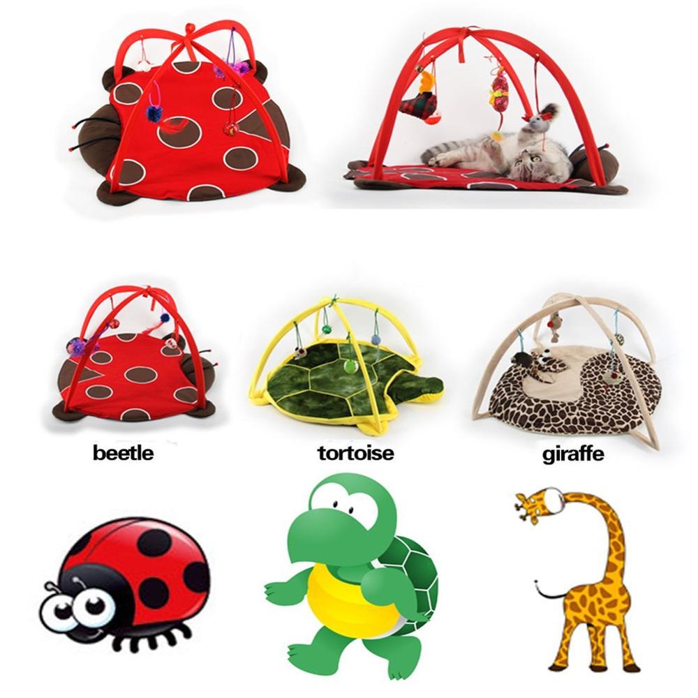 52 x 35cm katte lekematte kattetelt aktivitetssenter med henge katteleker baller mus utendørs kjæledyr seng leketelt til katt