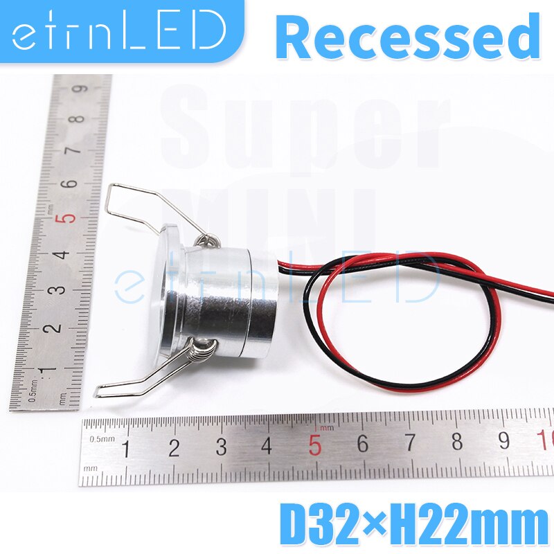etrnLED 12V Led Spotlights Mini Down Light 1W Indoor Recessed Ceiling Spots Lamp for Home Showcase Cabinet Small Dimmable Focus