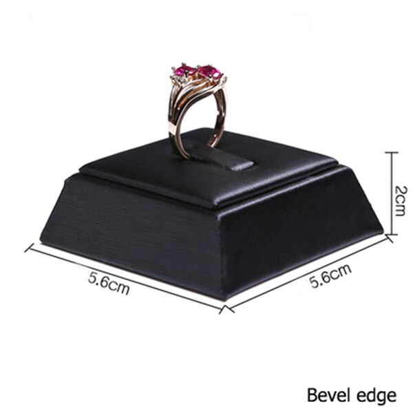 Jewelry Store Black PU Ring Display Holder Riser Jewellery Exhibition Rack Pawn Shop Counter Retail Showcase Stand Organizer: Bevel stand
