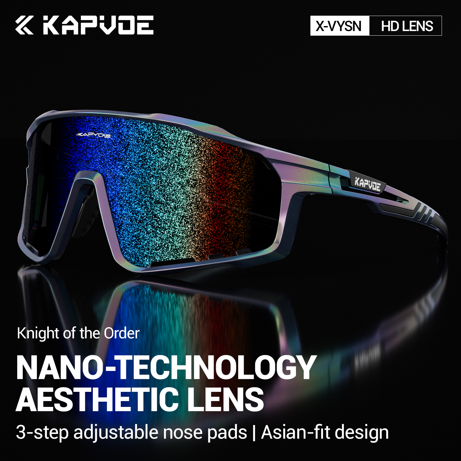 KAPVOE Nuova tecnologia Nano Lenti Occhiali da ciclismo sport tutto'aria aperta Occhiali da suola Bici UV400 Occhiali Uomo Donna Occhiali da bicicletta da strada: nero