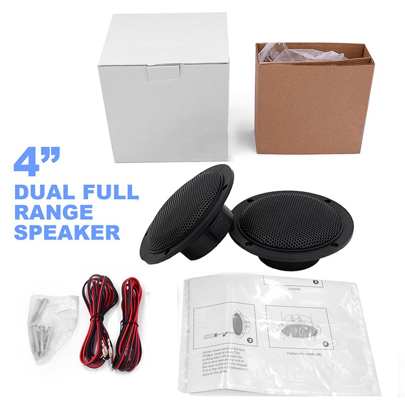 2 Pairs 120W 4 inch Marine Speakers Waterproof Outdoor Boat Speakers Dual Full Range Speaker For RV ATV SPA Golf Cart Motorcycle