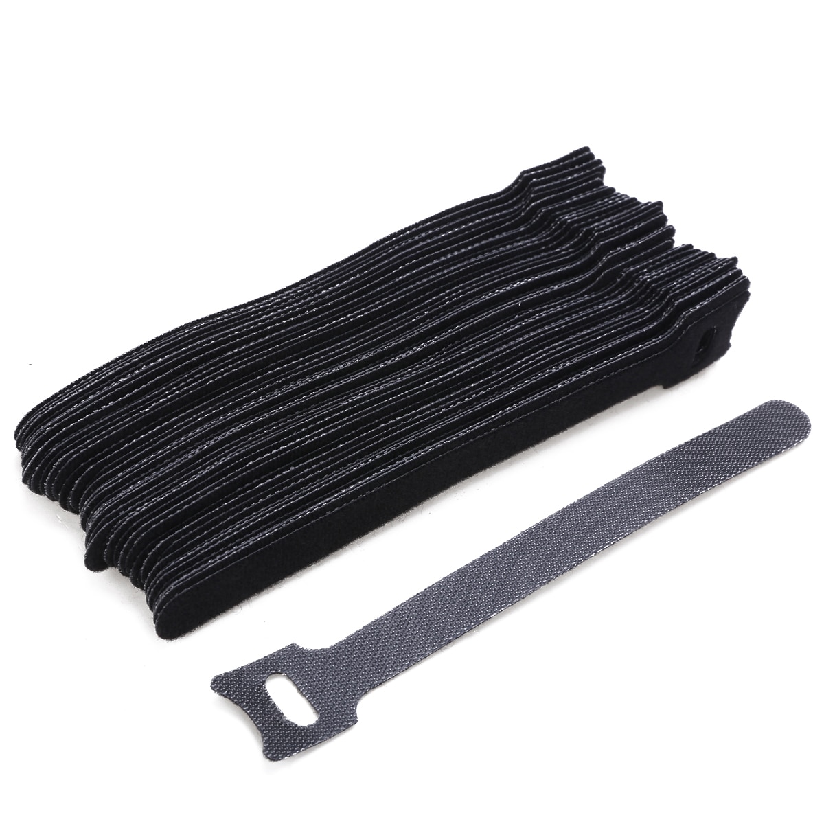 Mayitr 50 Stks 1.2X15 CM Herbruikbare Kabel Nylon Strap Zwart Kabel Cord Klittenband Ties Tidy Organiser voor Kabelhaspel