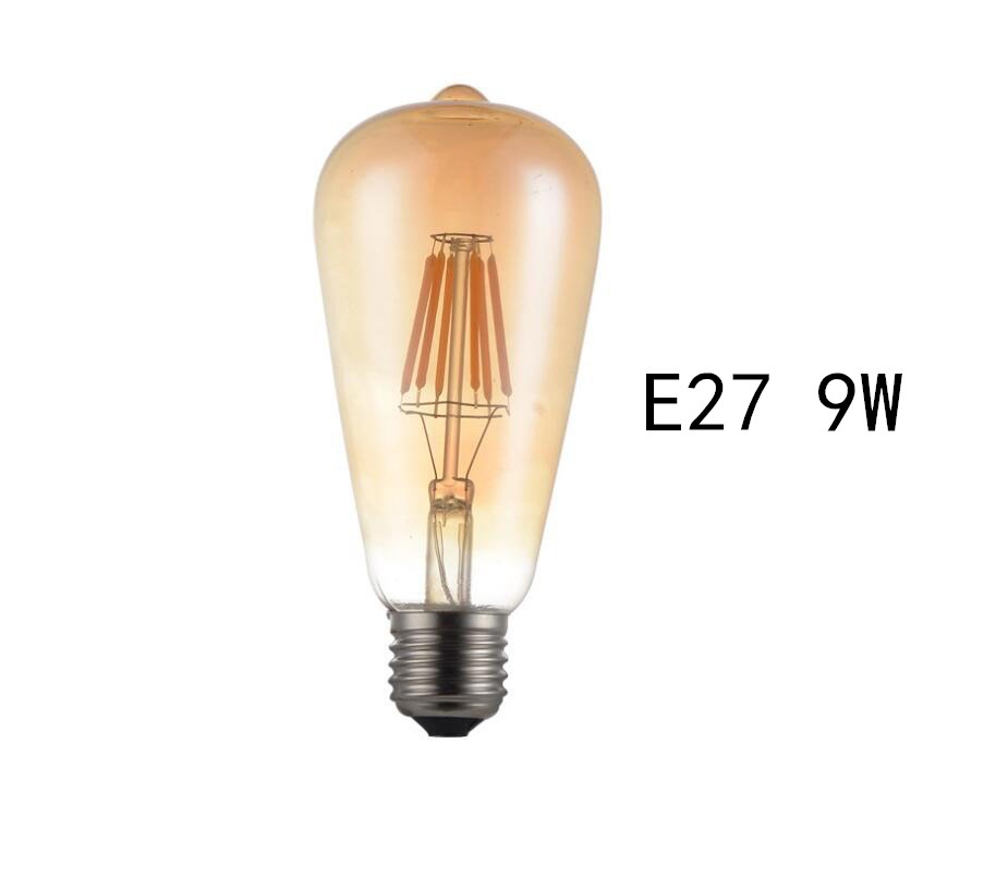 LED ST64 3W 6W 9W 12W 15W 18W 21W Warm White Intage Edison Filament Bulb E27 B22 110V 220V 360 Degree Energy Light Lamp