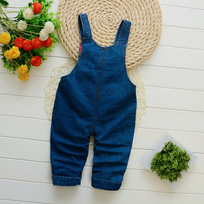 DIIMUU Spring Autumn Infant Baby Girls Clothing Denim Overalls Pants Children Clothes Long Pants 1-4T Kids Girl Rompers