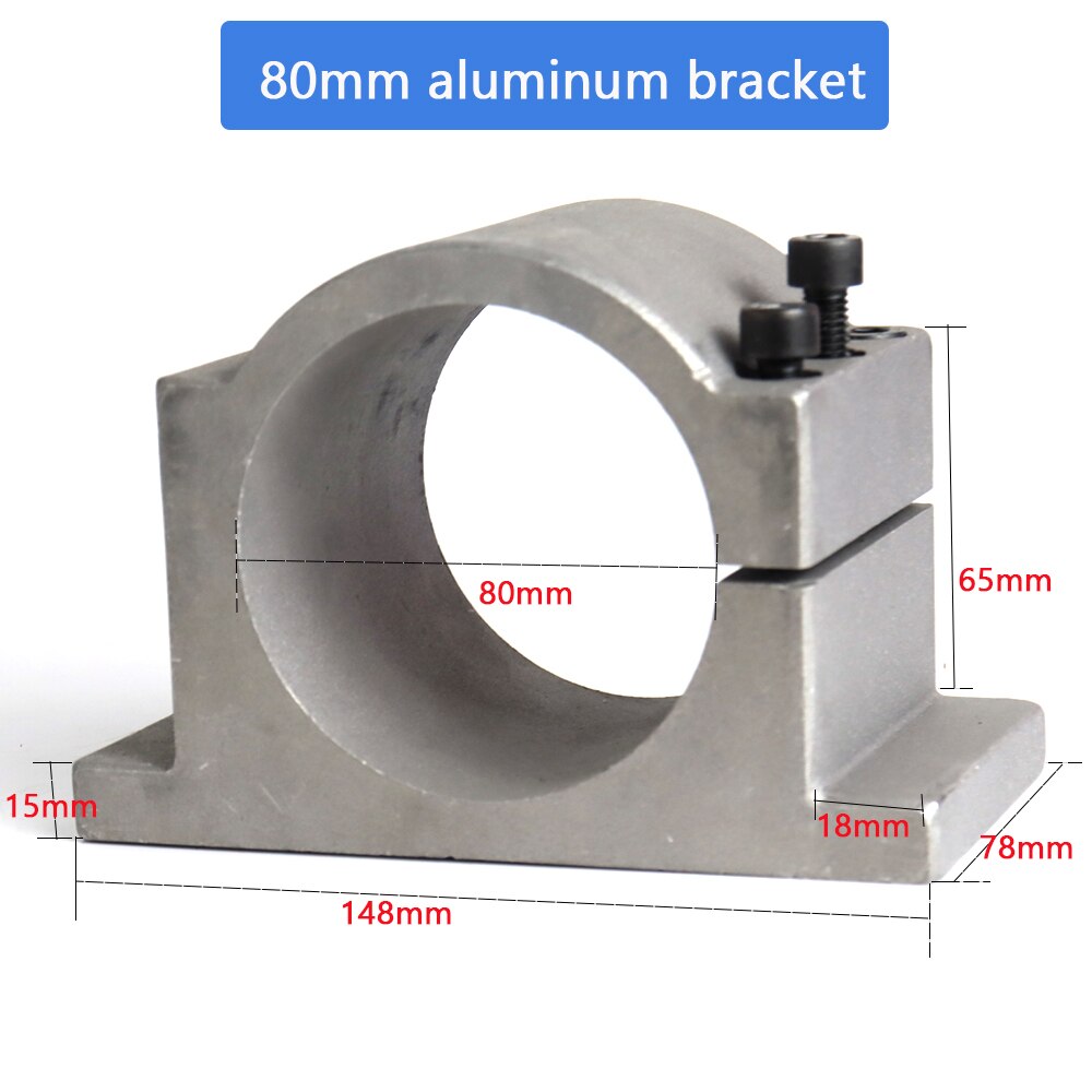 Support de moteur de broche en aluminium moulé pour gravure CNC, 52mm/65mm /80mm /100mm, diamètre de la broche de la fraiseuse