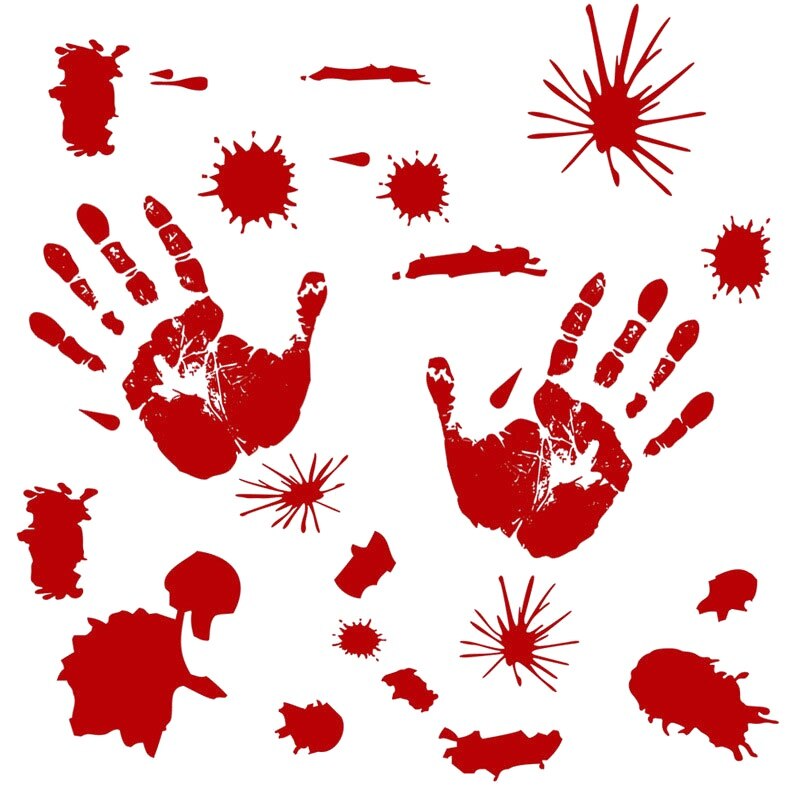 3d vreselijke halloween decoratie bloedige muurstickers vingerafdruk bloedende handafdruk voet behang halloween decoratie glazen raam