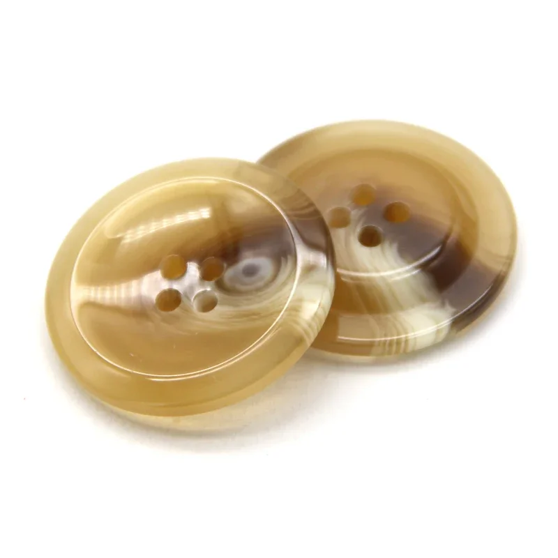 Botones marrones de cuerno Beige de resina esmaltada de 30mm para coser cárdigan para mujer, traje, abrigo, suéter, accesorios decorativos hechos a mano,: 8 # / Latón envejecido