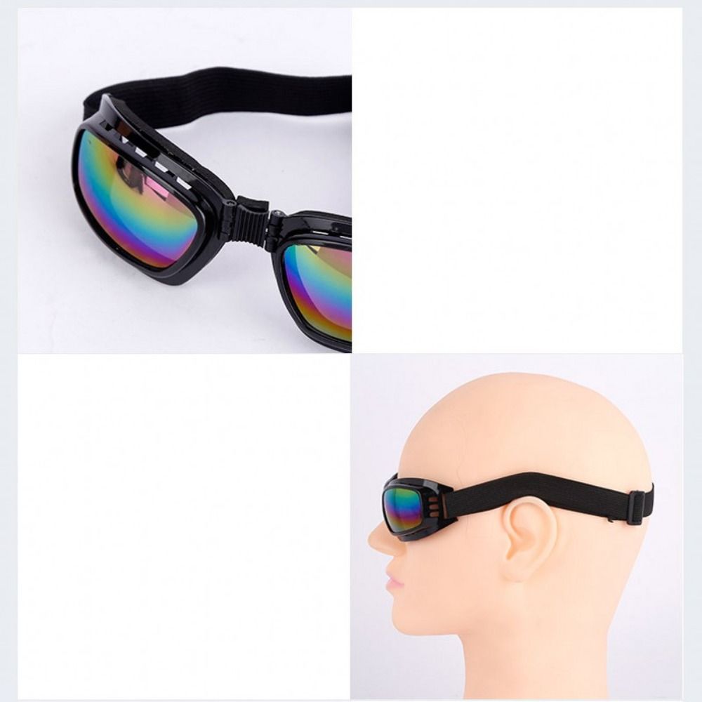 Sports Goggles Windproof Cycling Glasses Foldable Vintage Snowboard Goggles Adjustable Imitation Shock Motorcycle Glasses Skiing