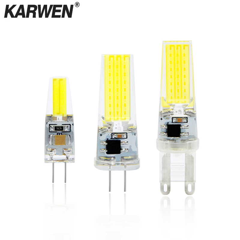 Nueva lámpara LED G4 G9 3W 6W 9W bombilla LED COB E14 AC DC 12V 220V Lampada LED G9 COB 360 lámpara de haz G4 luces COB reemplazar halógeno