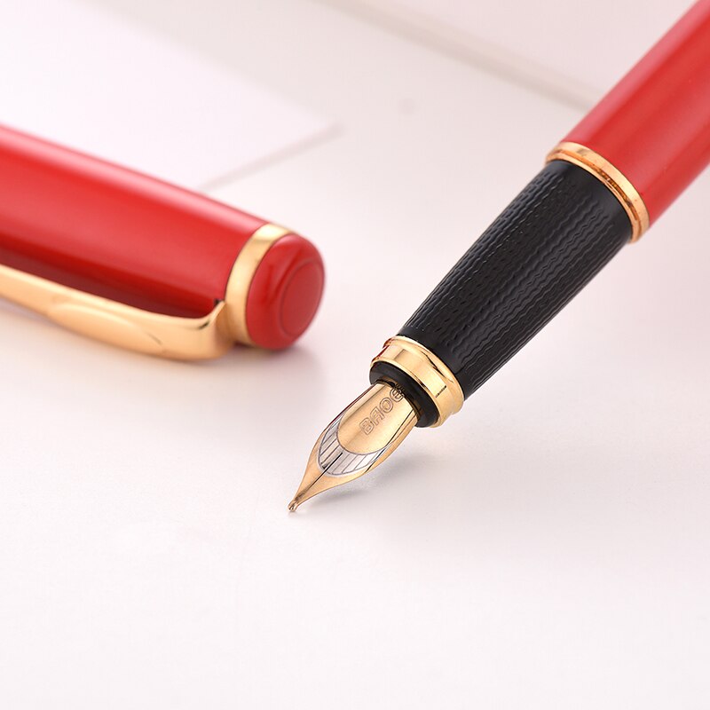 Baoer68 metalen inkt pen 0.5mm rood zwart 2 kleur goede penpunten voor vulpen kantoor student schrijven gereedschap