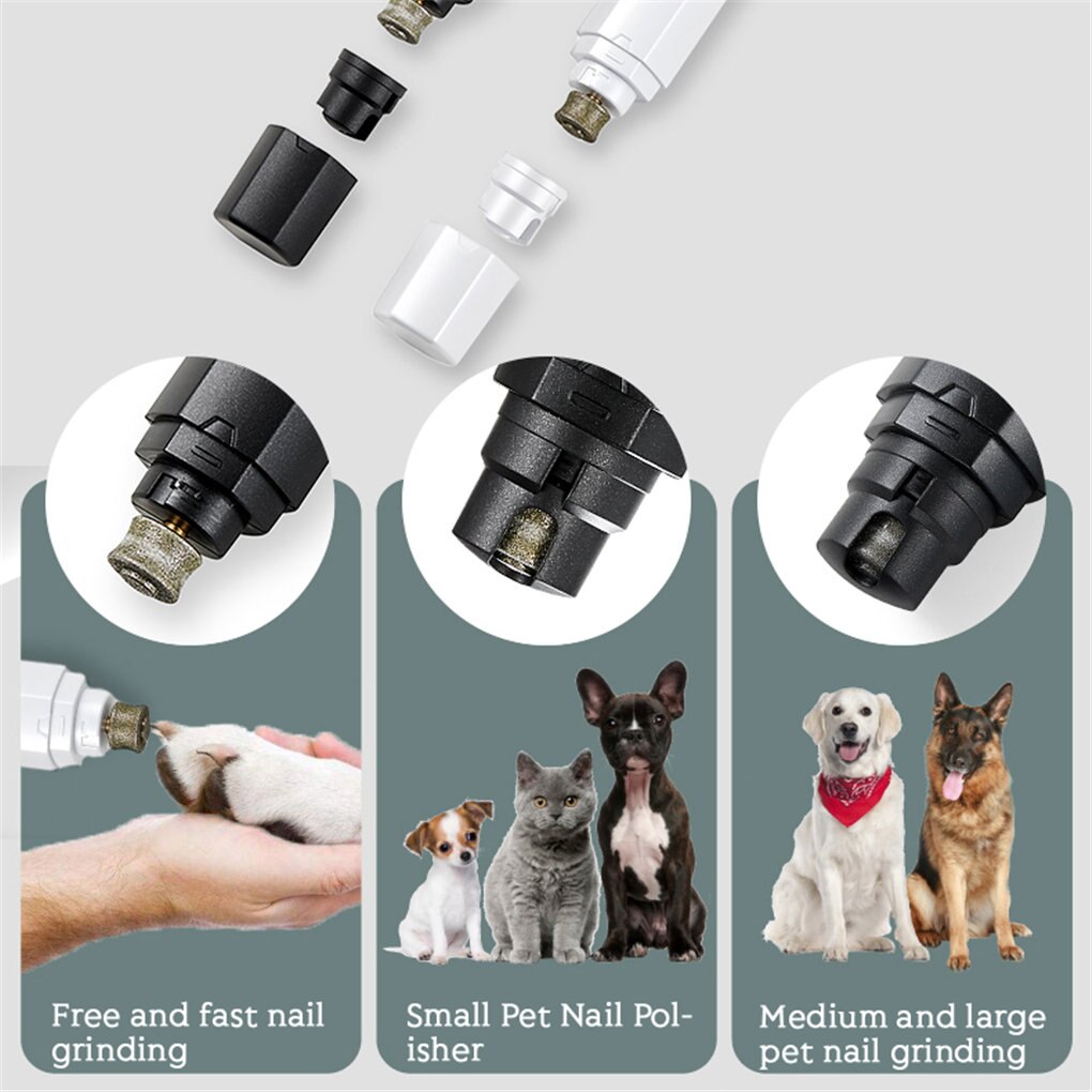 Pet Dog Nail Grinder Elektrische Huisdier Trimmer Draagbare Usb Oplaadbare Pijnloos Klauw Clipper Nail File Tool Hond Grooming Supplies
