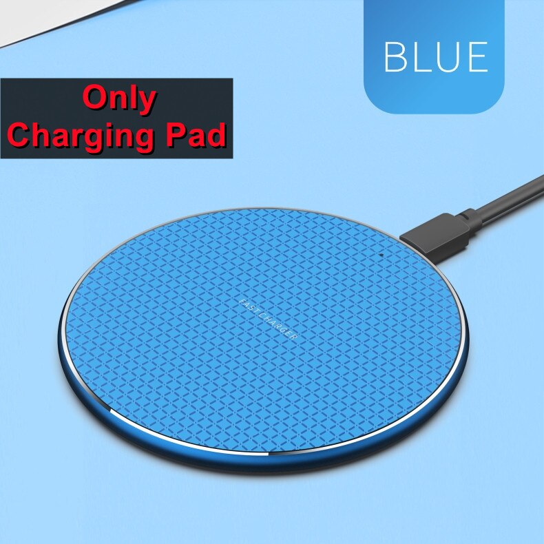 Voor IPhone13 12 11 Xs Pro Max X Xr 8 Plus SE2 Voor Samsung Galaxy S21 S20 Note 20 Ultra s10 Note 10 Plus Qi Draadloze Oplader Pad: Blue