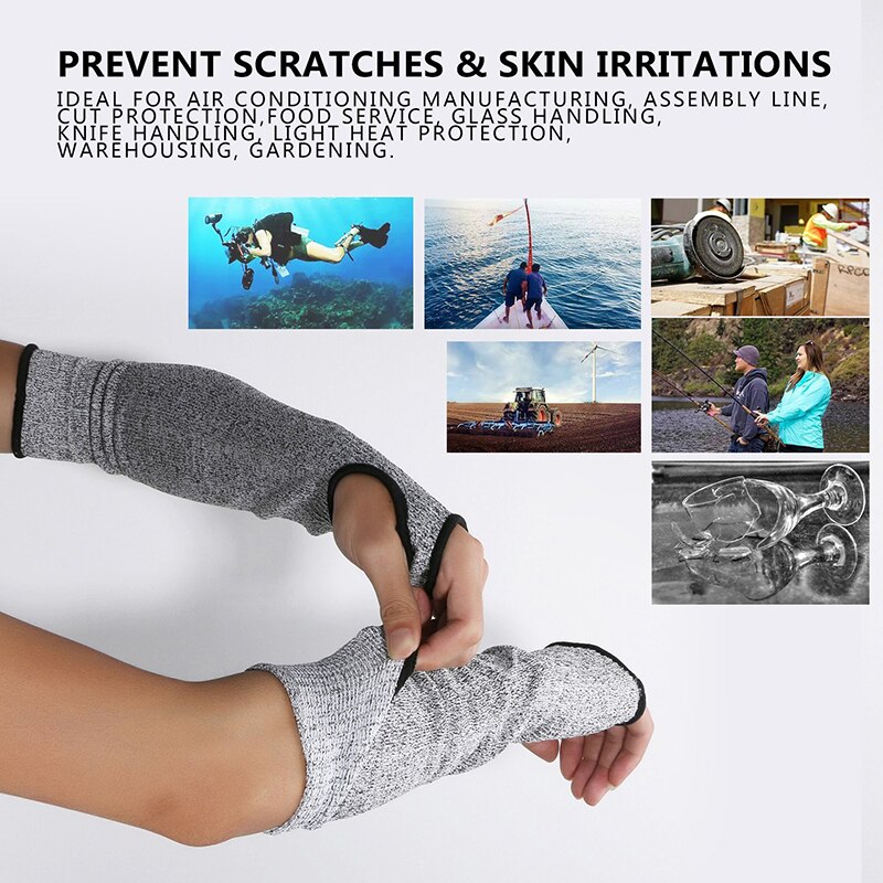 Grey Safety Cut Heat Resistant Sleeves Arm Guard Protection Armband Gloves Workplace Safety Protection Defensive laborgloves