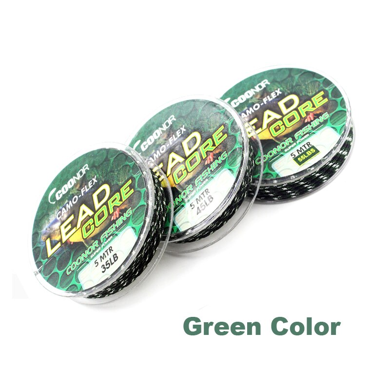 Sedal de pesca de plomo trenzado de 5m 35lb 45lb 55lb, Sedal líder de carpa, línea principal de pesca gruesa de carpa, aparejos de pesca