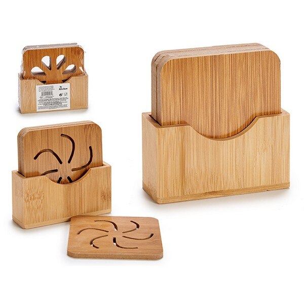FACKELMANN Filz Untersetzer 4er Set Tropical – 9,6x10,6 Cm, Blatt-Design