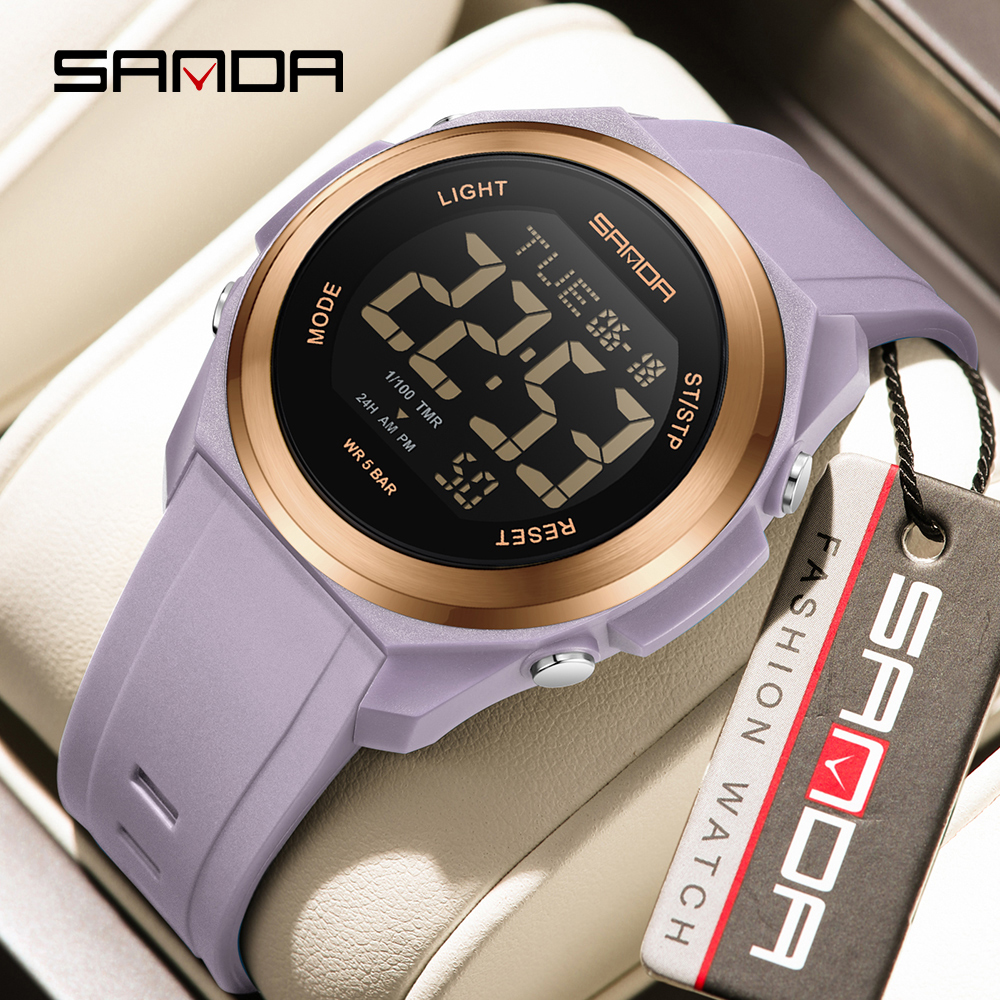 Sanda 2199 new sports watch with waterproof timing and multiple luminous electronic clocks, alarm clock reminder, men's watches